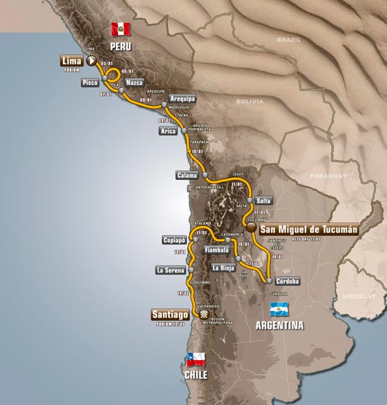Dakar 2013: Perú-Argentina-Chile